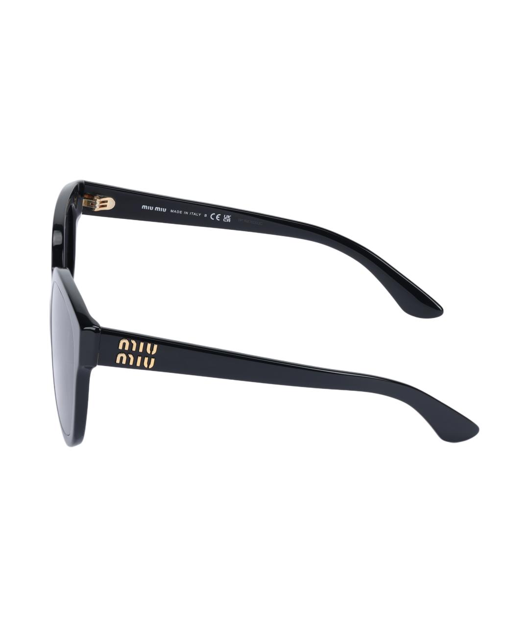 MIU MIU Черные пластиковые солнцезащитные очки, фото 3
