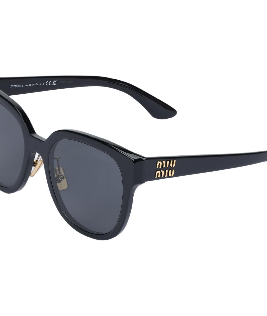 MIU MIU Черные пластиковые солнцезащитные очки, фото 4