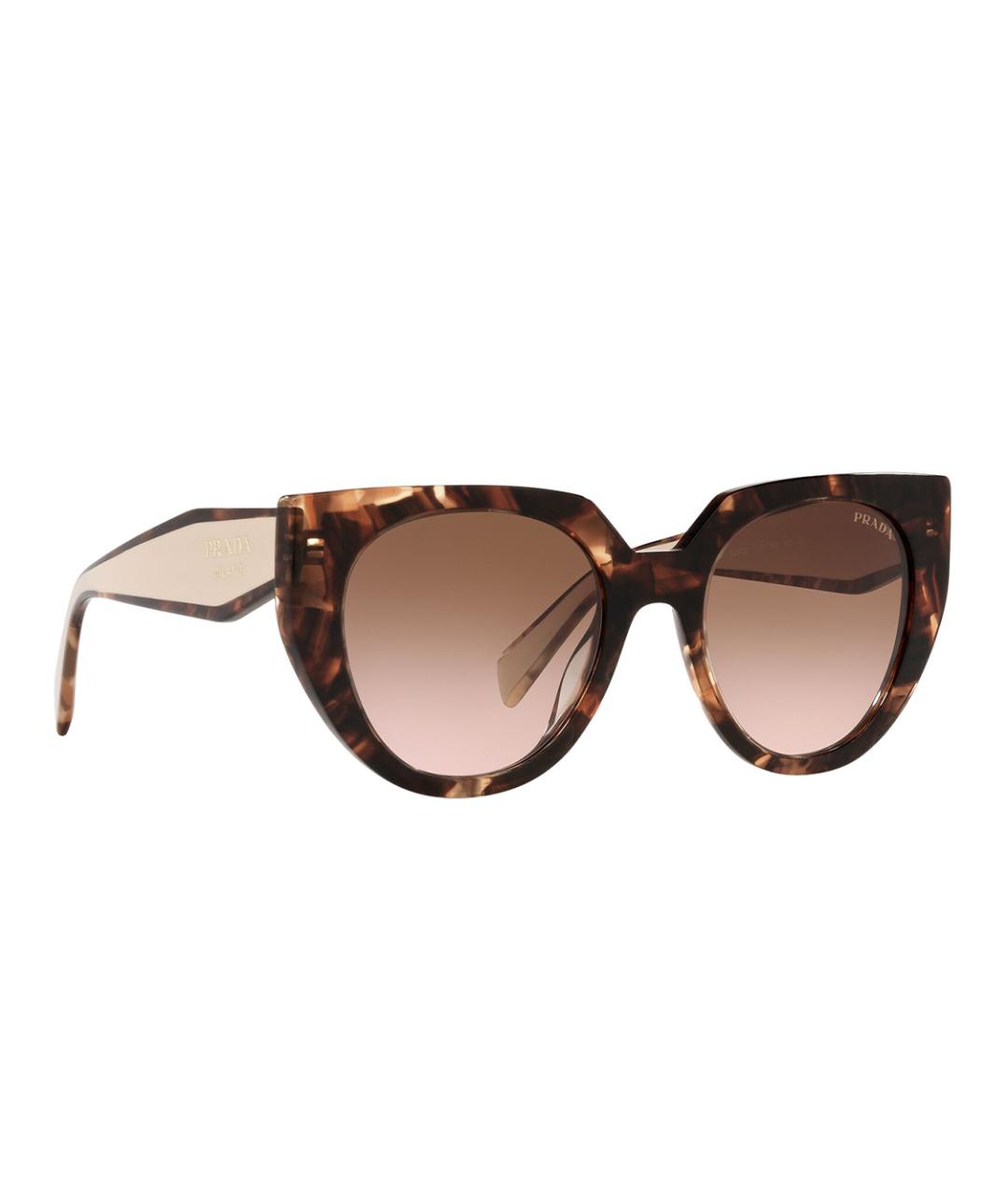 PRADA Коричневые пластиковые солнцезащитные очки, фото 3
