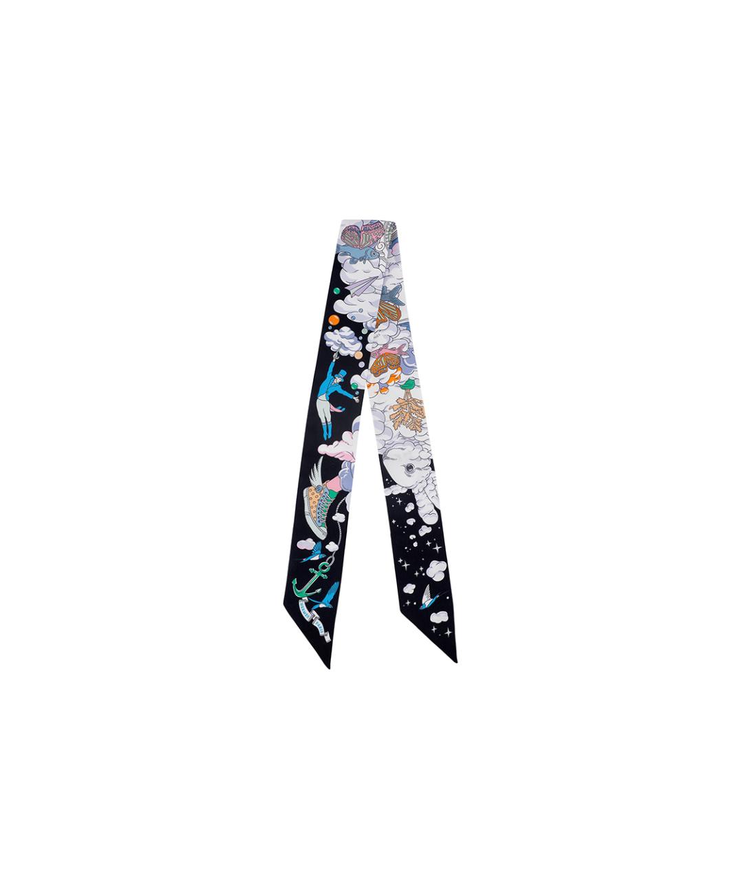 HERMES Черный шарф, фото 4