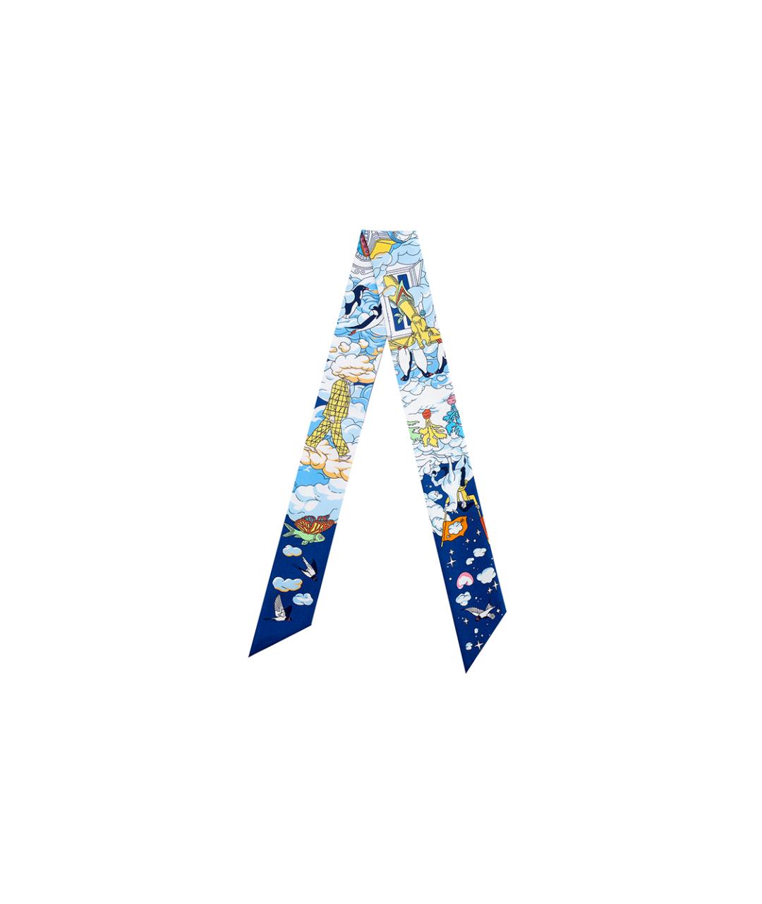 HERMES Синий шарф, фото 2