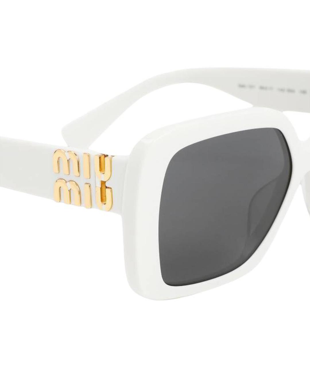 MIU MIU Белые металлические солнцезащитные очки, фото 4