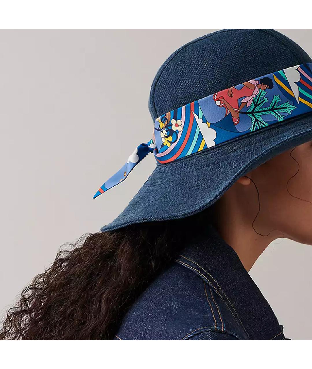 HERMES Синий шарф, фото 2