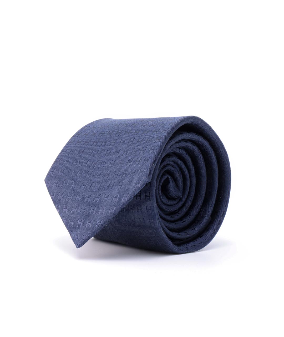 HERMES Синий шелковый галстук, фото 3