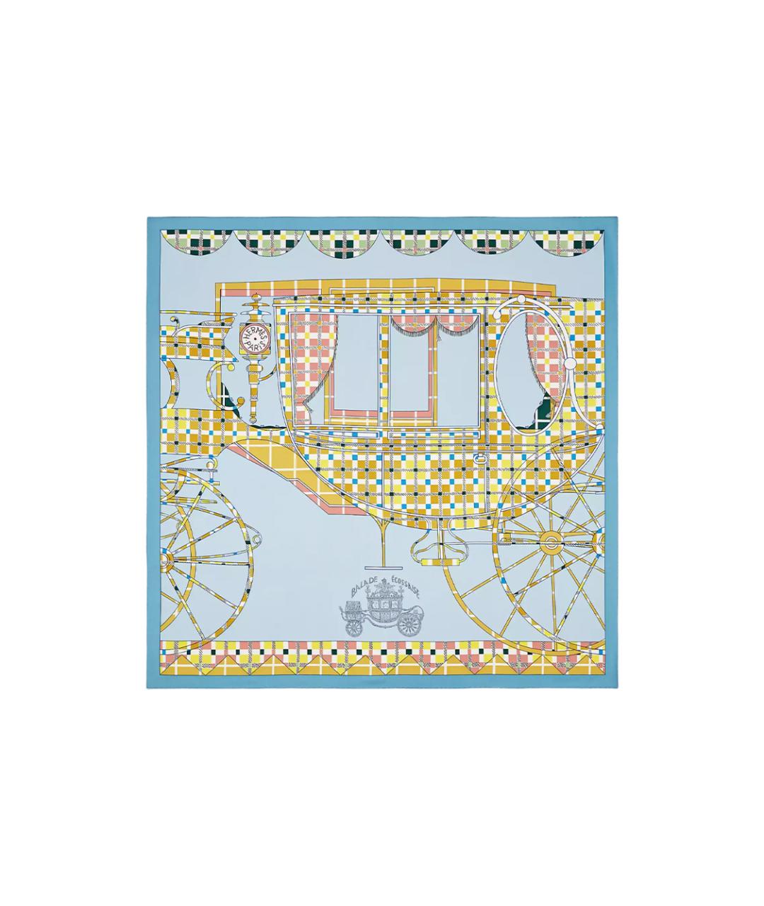 HERMES Голубой шарф, фото 3