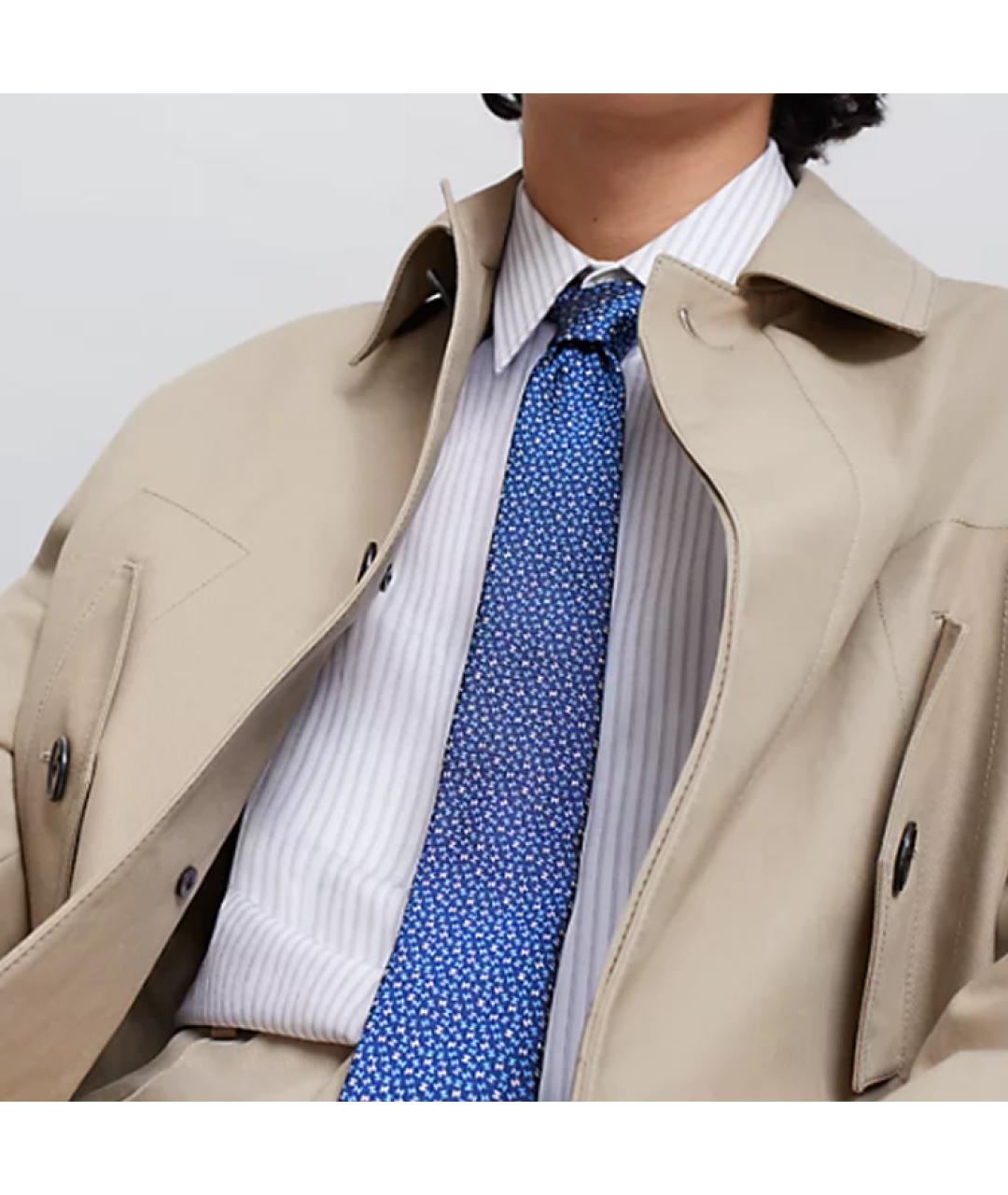 HERMES Синий шелковый галстук, фото 2