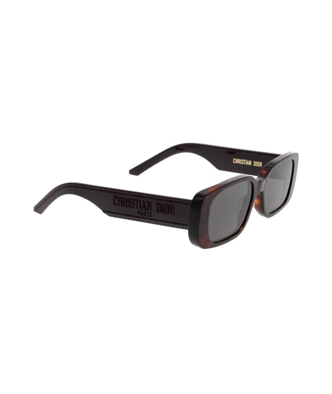 CHRISTIAN DIOR Коричневые пластиковые солнцезащитные очки, фото 2