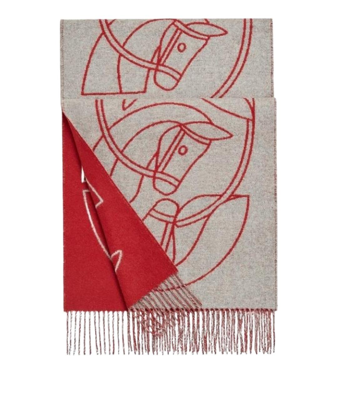 HERMES Красный шарф, фото 1