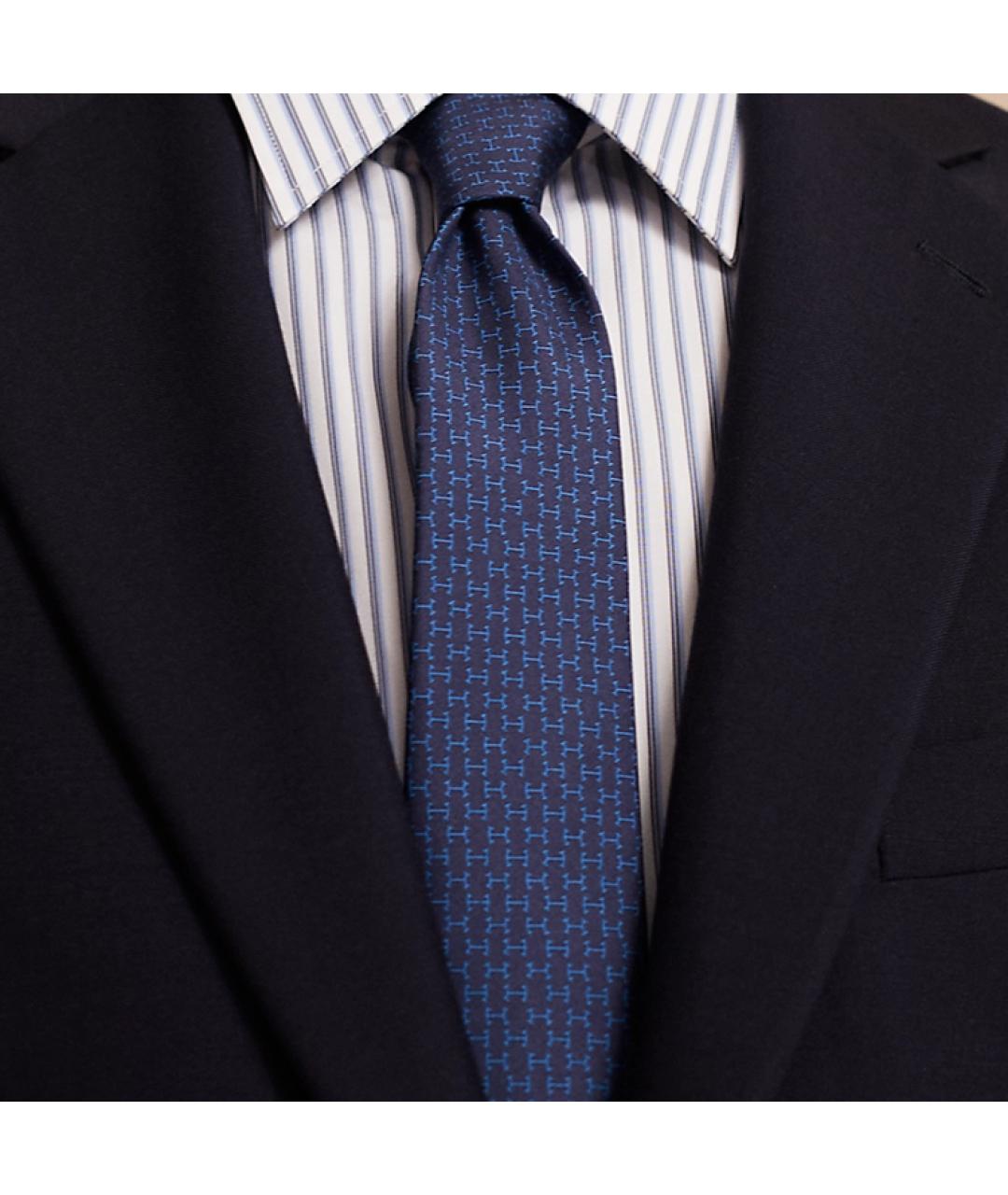 HERMES Синий галстук, фото 2