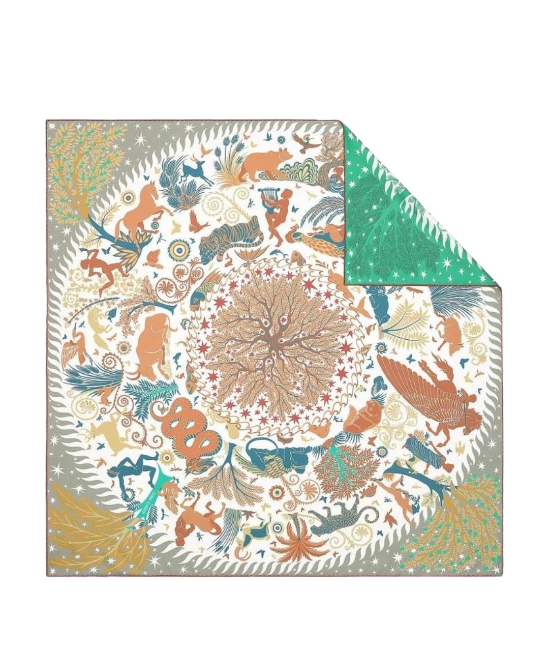 HERMES Бежевый шелковый шарф, фото 1