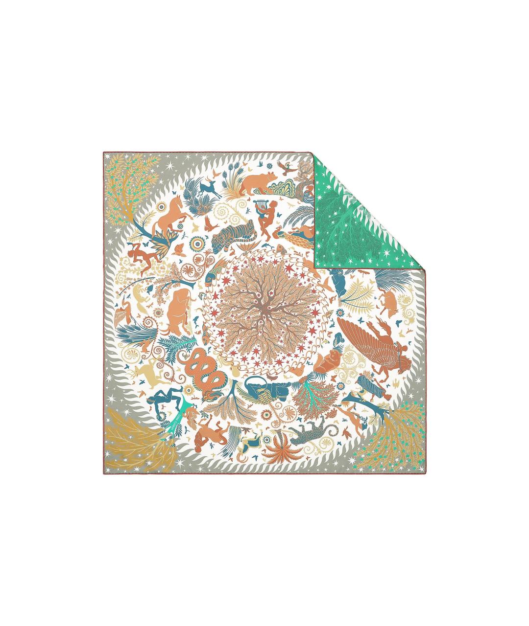 HERMES Бежевый шелковый шарф, фото 6