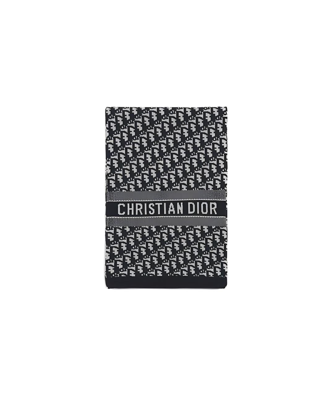 CHRISTIAN DIOR Синий кашемировый шарф, фото 3