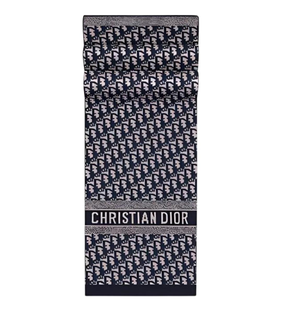 CHRISTIAN DIOR Синий кашемировый шарф, фото 1