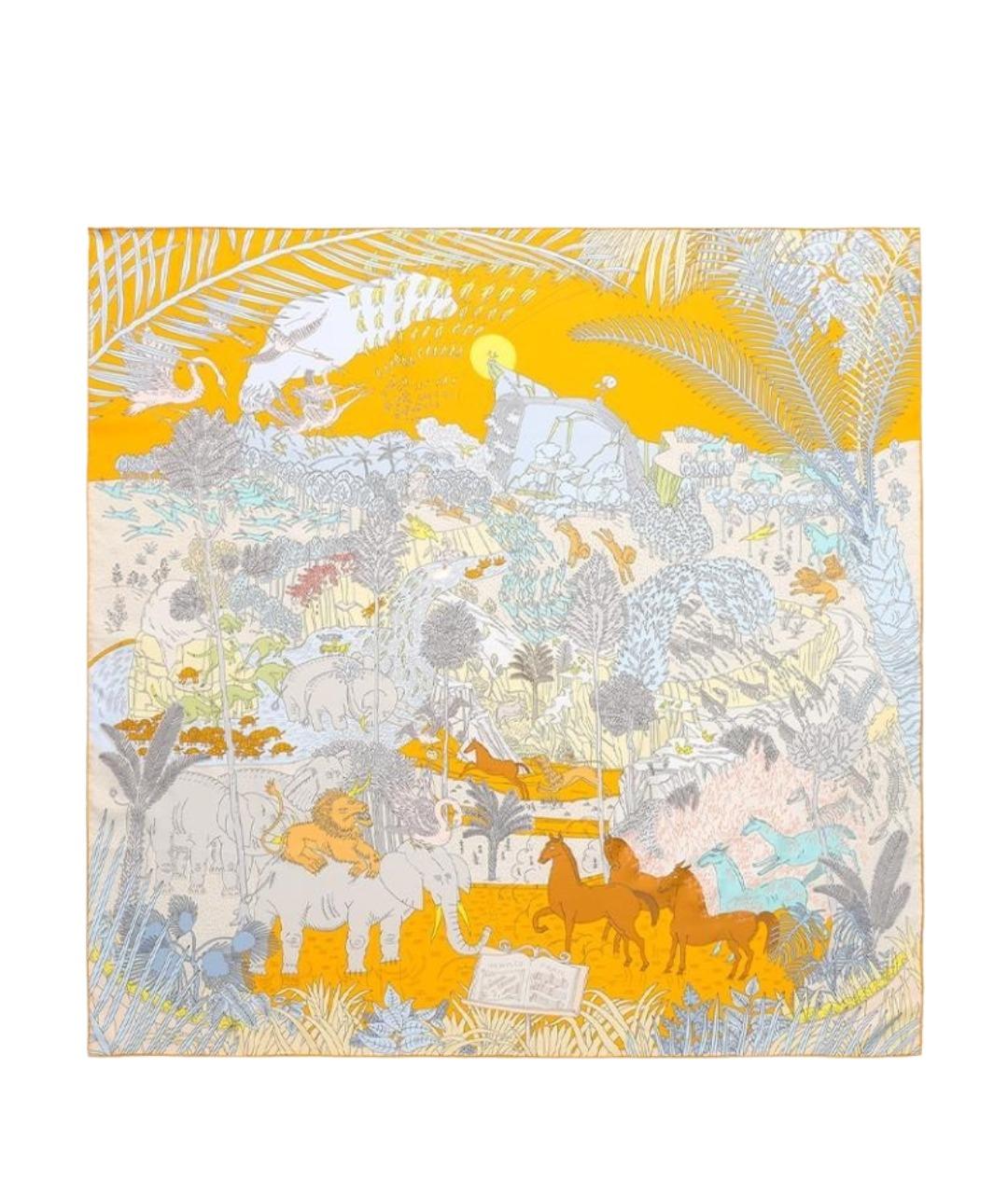 HERMES Мульти шелковый шарф, фото 1