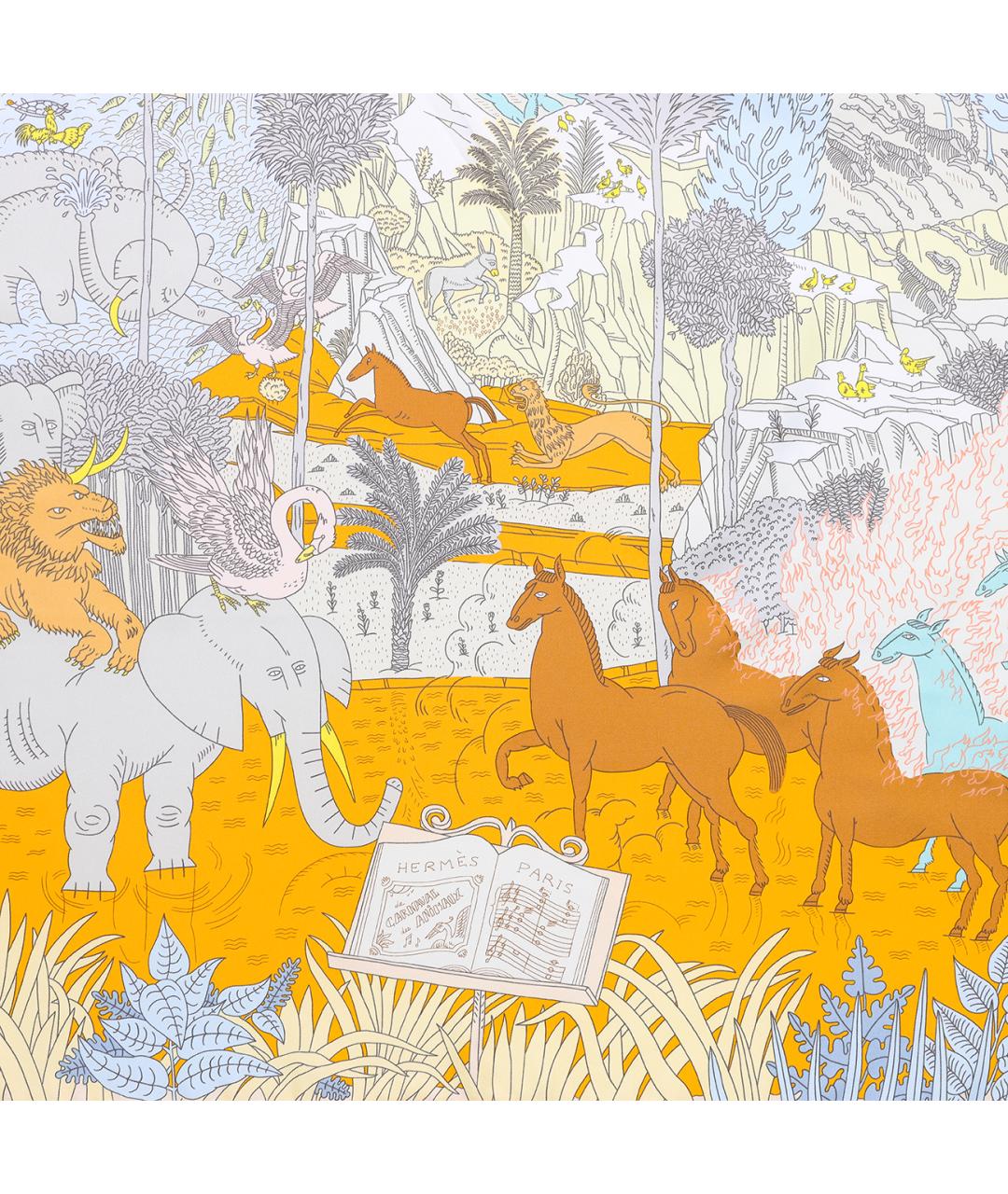 HERMES Мульти шелковый шарф, фото 2