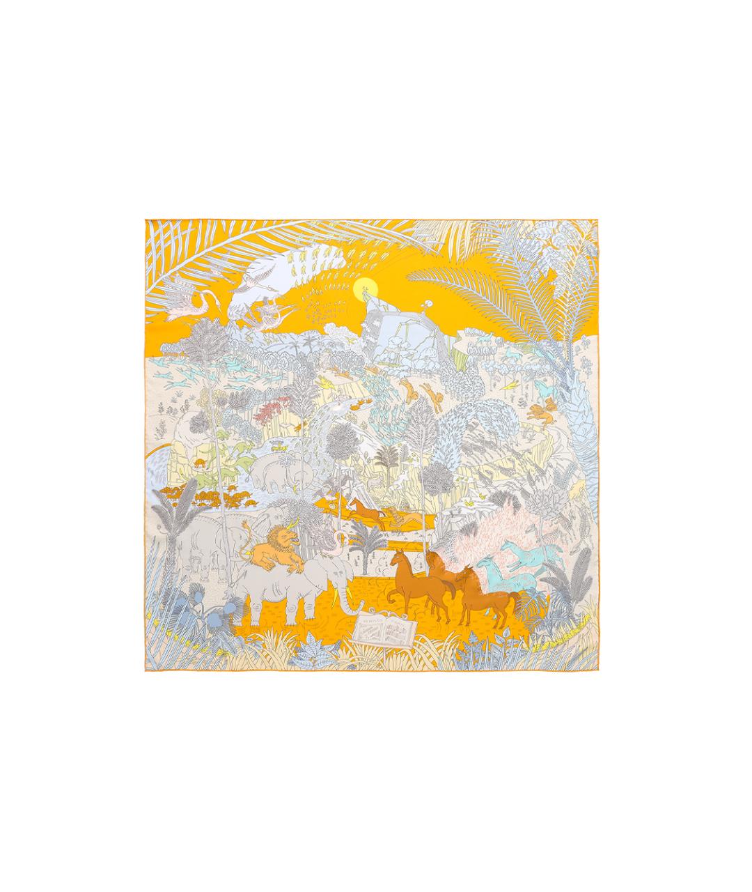 HERMES Мульти шелковый шарф, фото 5