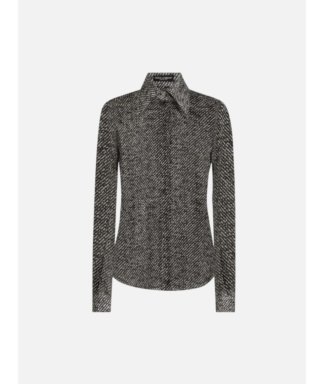DOLCE&GABBANA Серая шелковая рубашка, фото 4