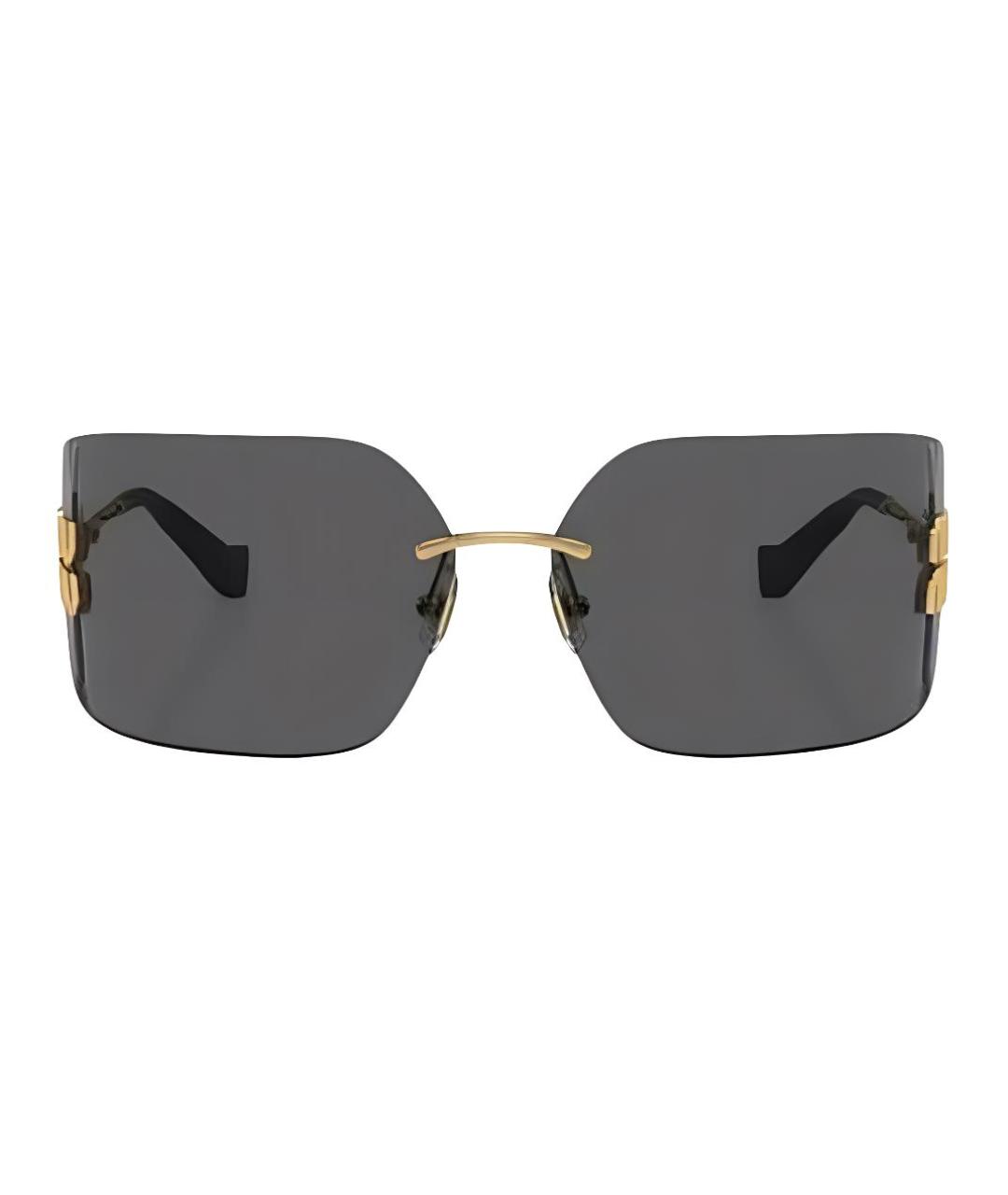 MIU MIU Золотые металлические солнцезащитные очки, фото 2