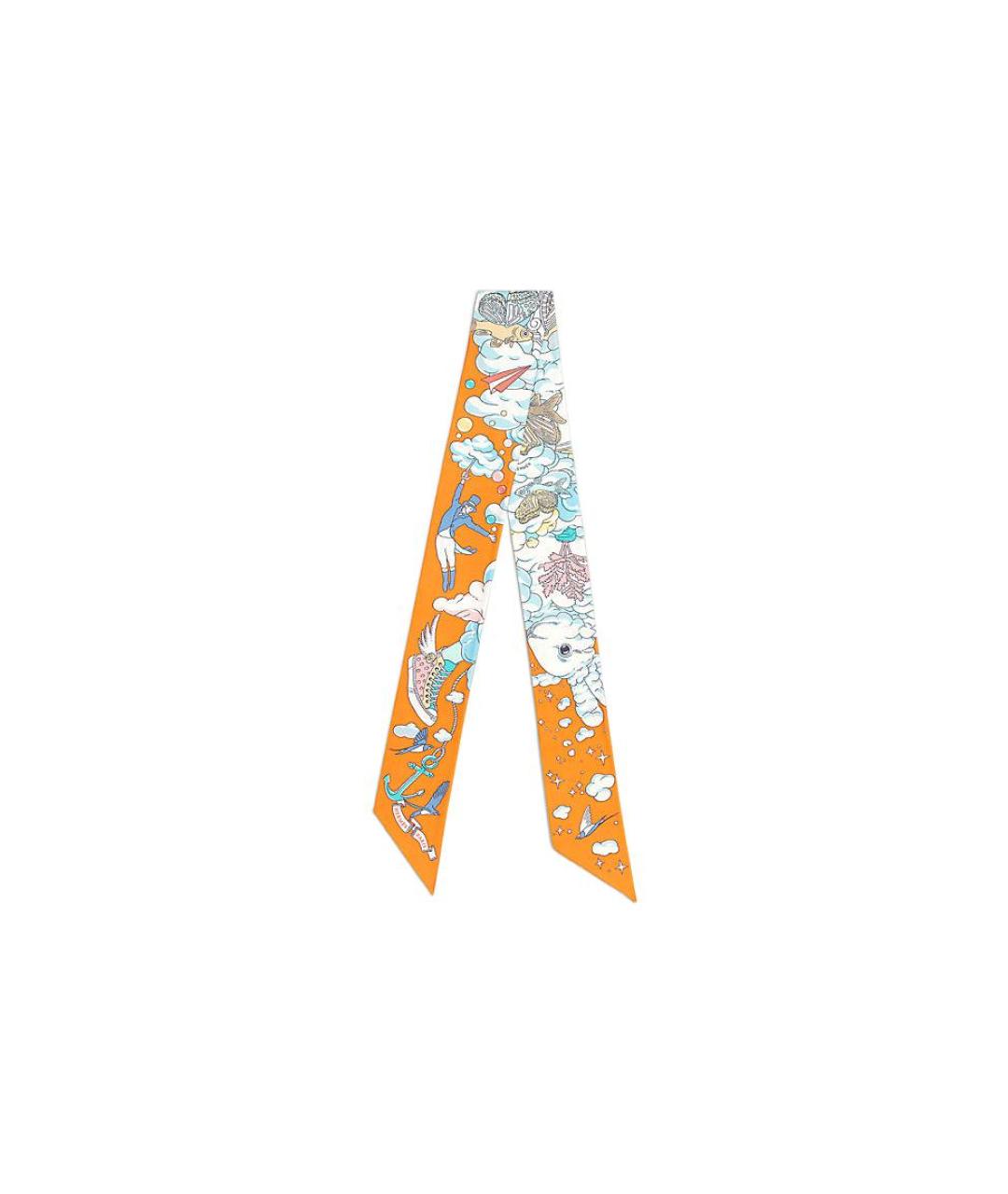 HERMES Мульти шелковый шарф, фото 3