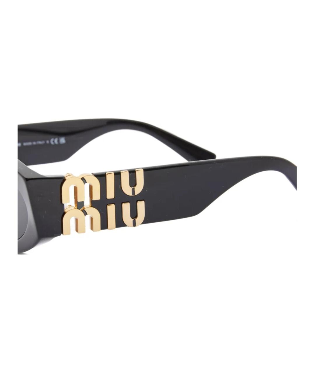 MIU MIU Черные пластиковые солнцезащитные очки, фото 4