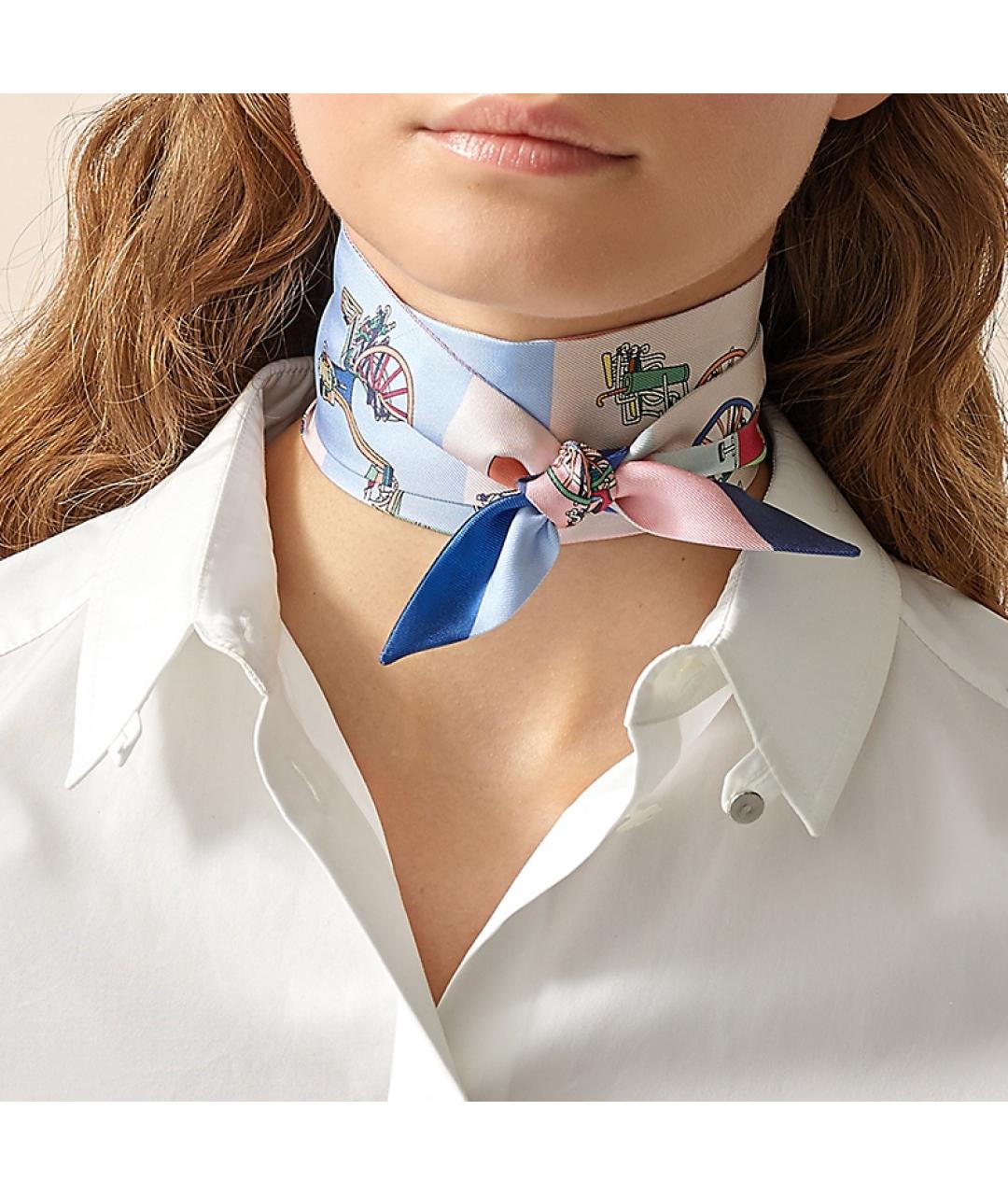 HERMES Мульти шелковый шарф, фото 2