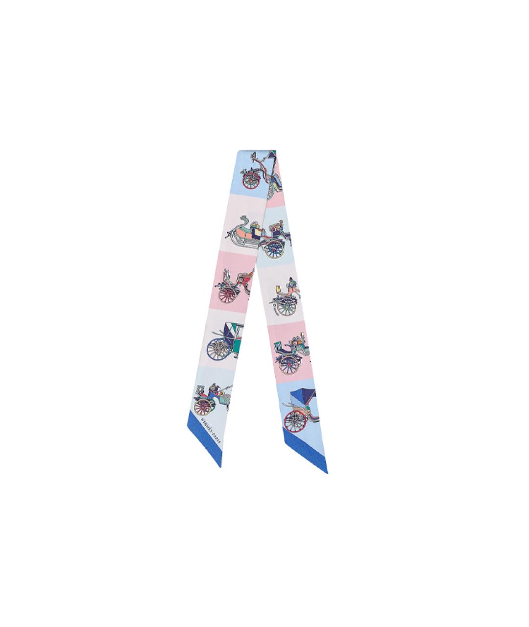 HERMES Мульти шелковый шарф, фото 3