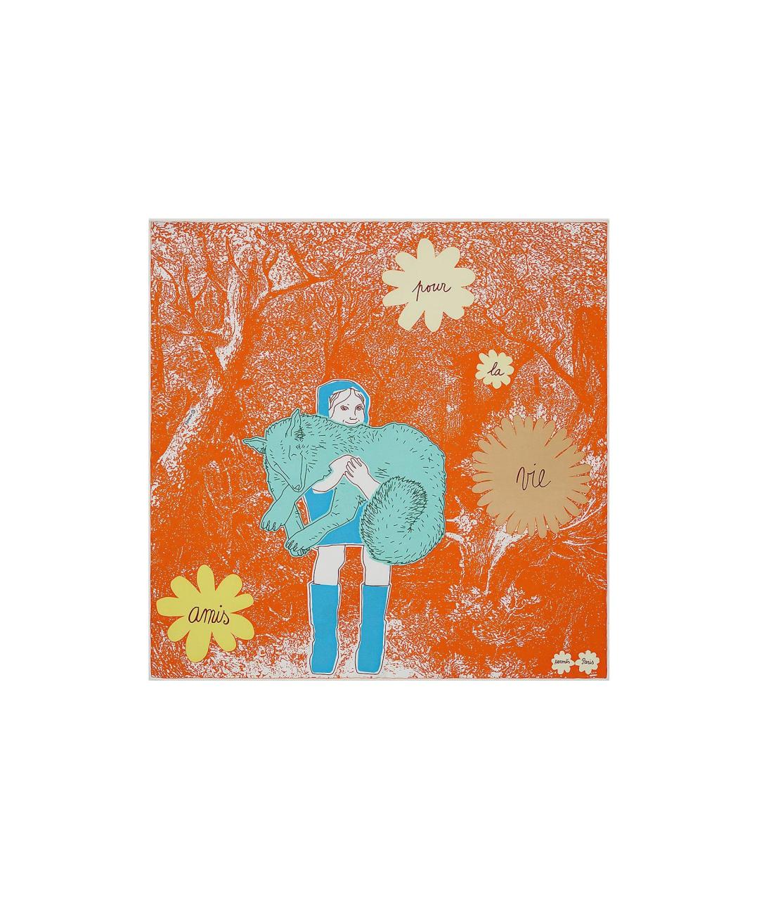 HERMES Оранжевый шарф, фото 3