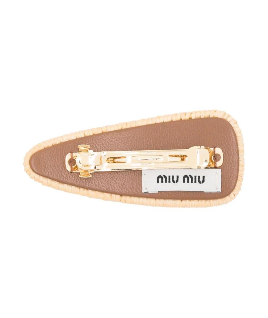 MIU MIU Бежевая заколка, фото 2