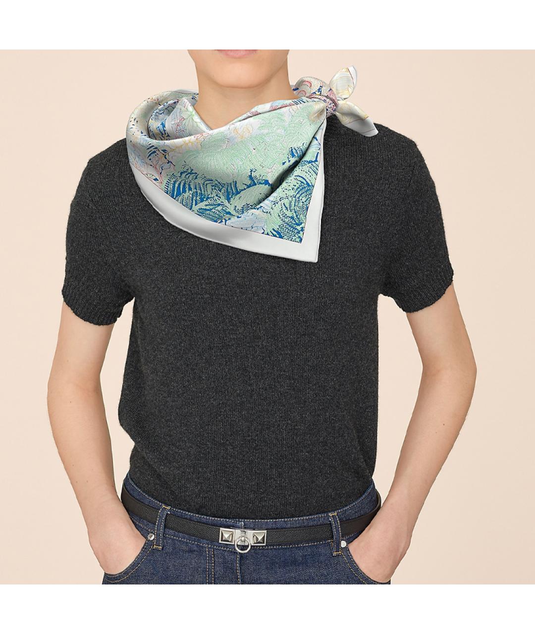 HERMES Мульти шелковый шарф, фото 2