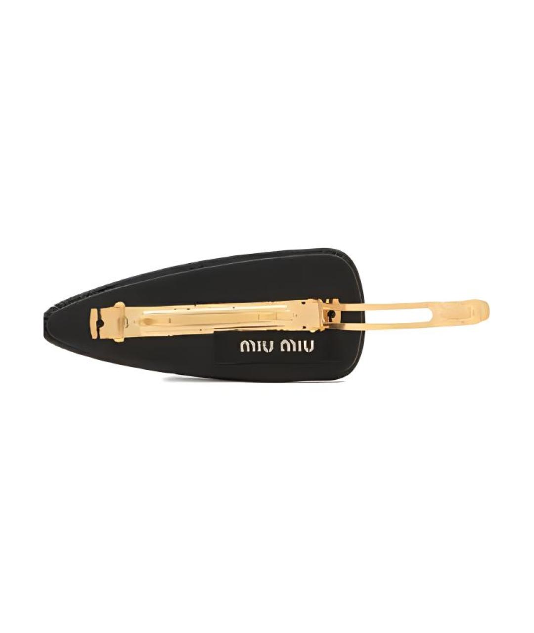 MIU MIU Черная заколка, фото 4