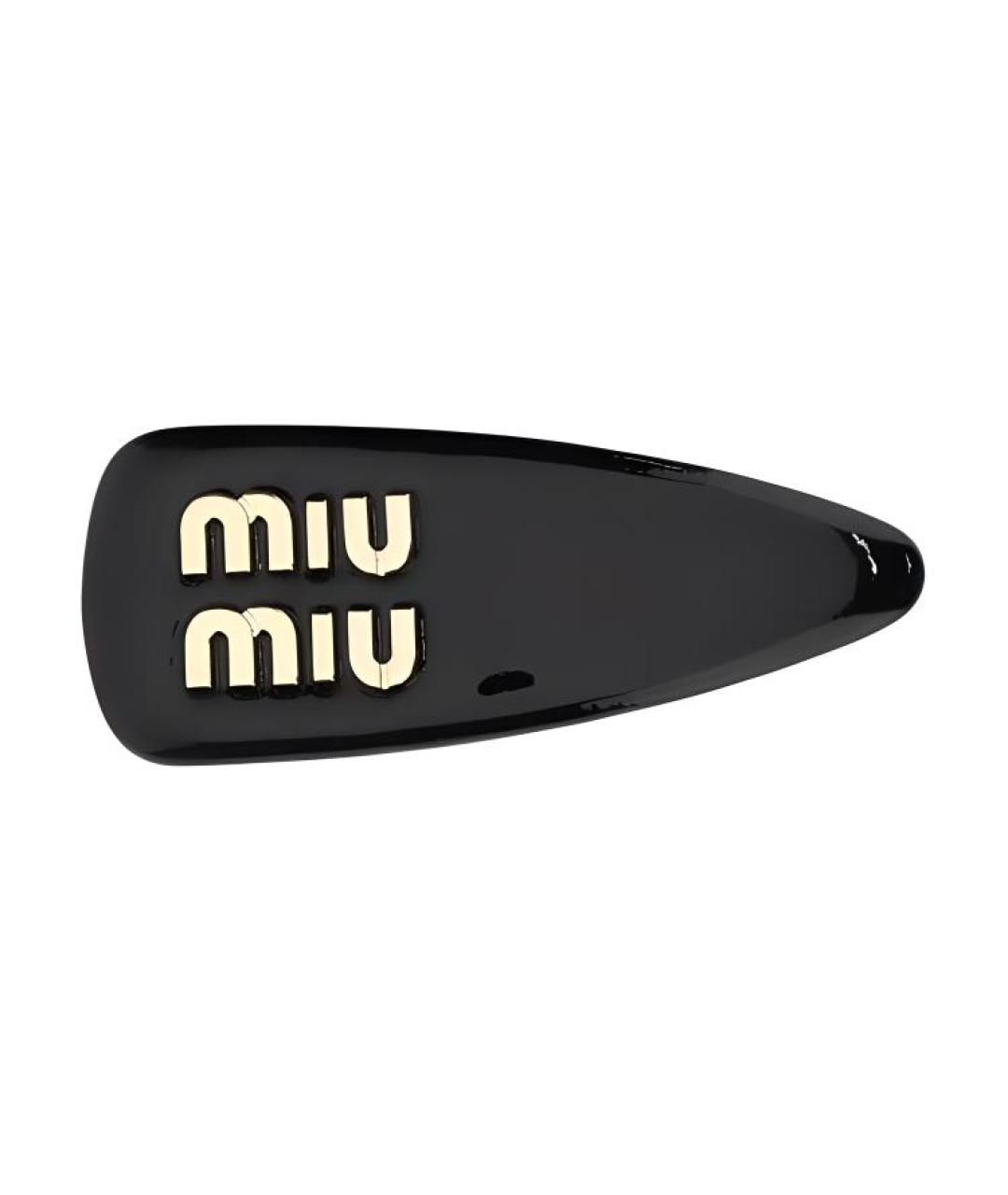 MIU MIU Черная заколка, фото 2
