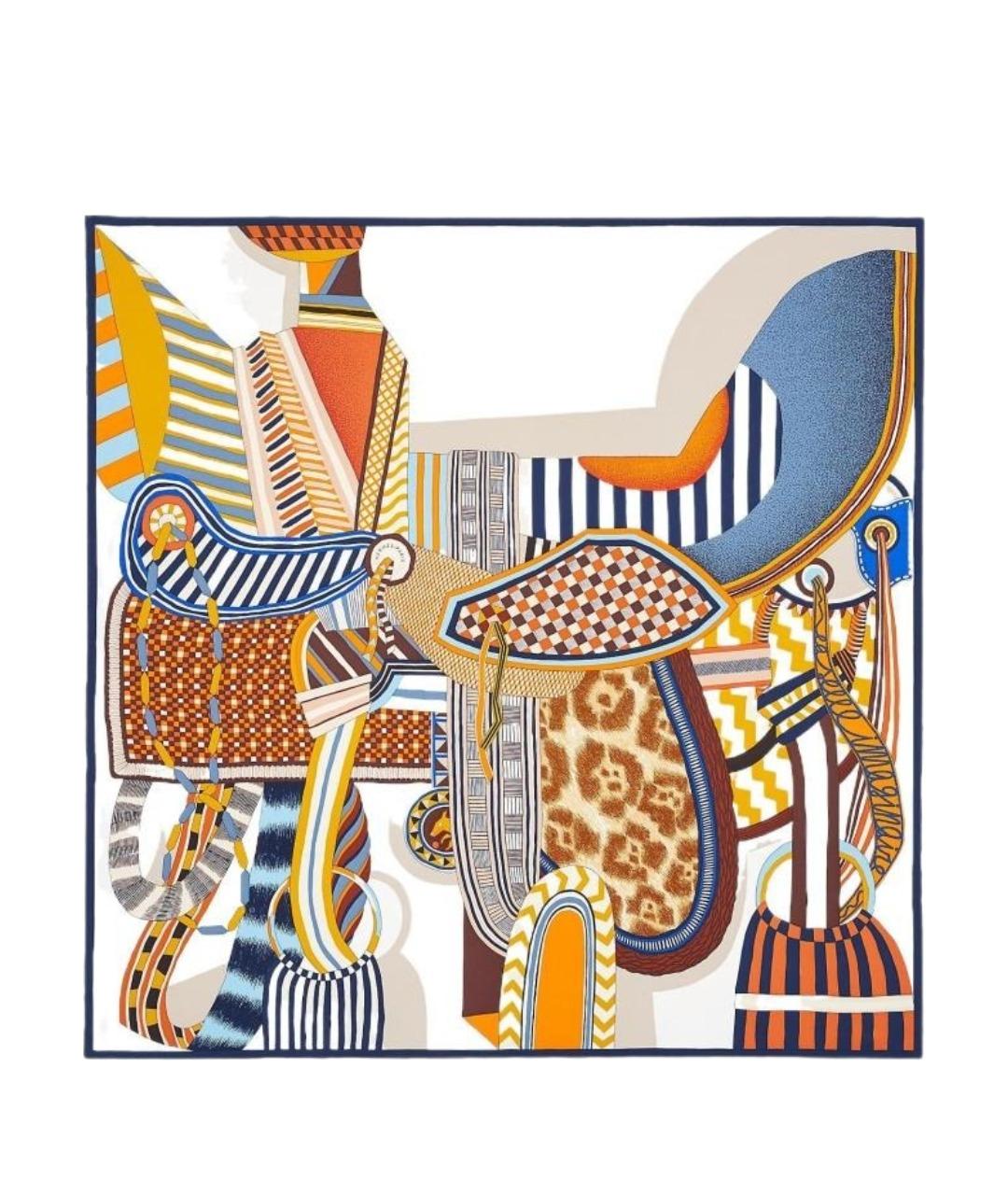 HERMES Мульти шелковый шарф, фото 1