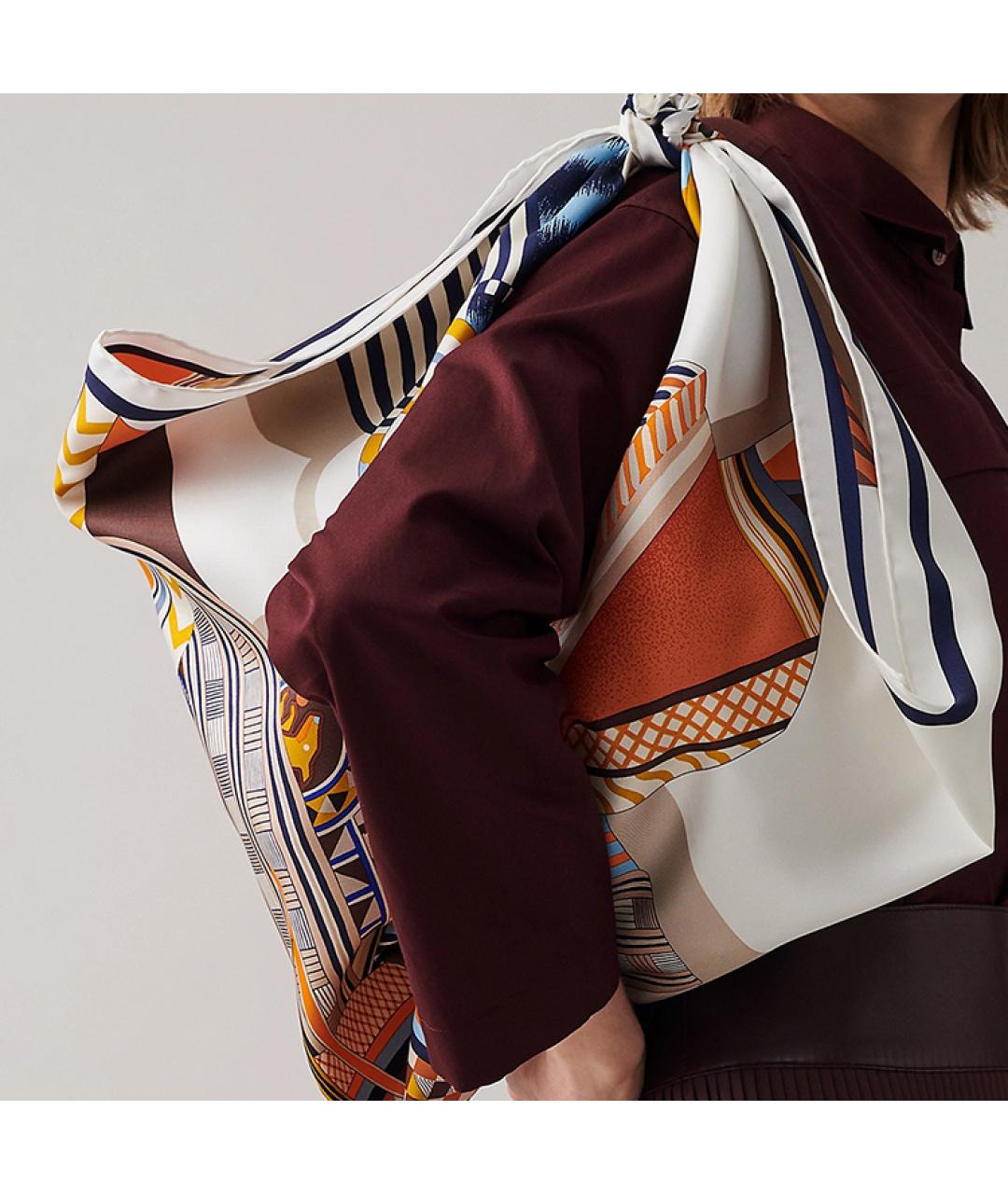 HERMES Мульти шелковый шарф, фото 2