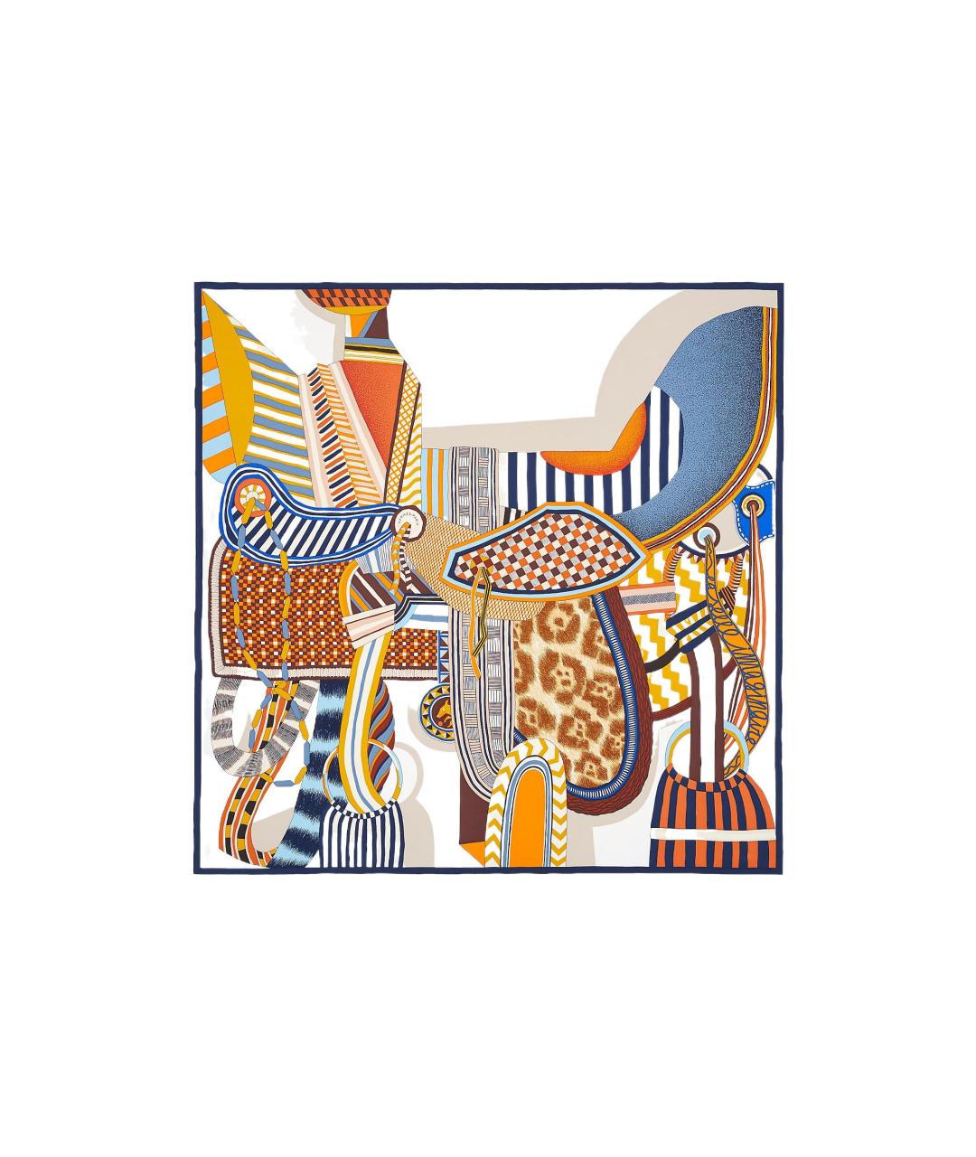 HERMES Мульти шелковый шарф, фото 3