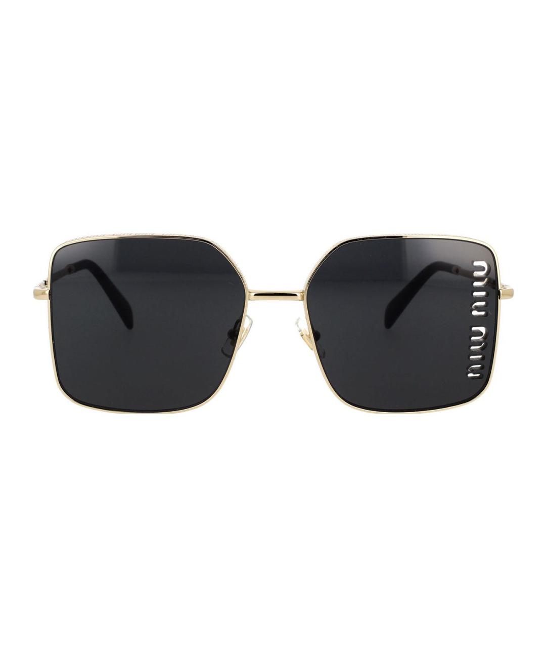 MIU MIU Черные металлические солнцезащитные очки, фото 3