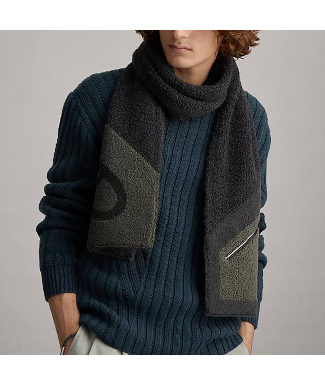 HERMES Черный шарф, фото 3