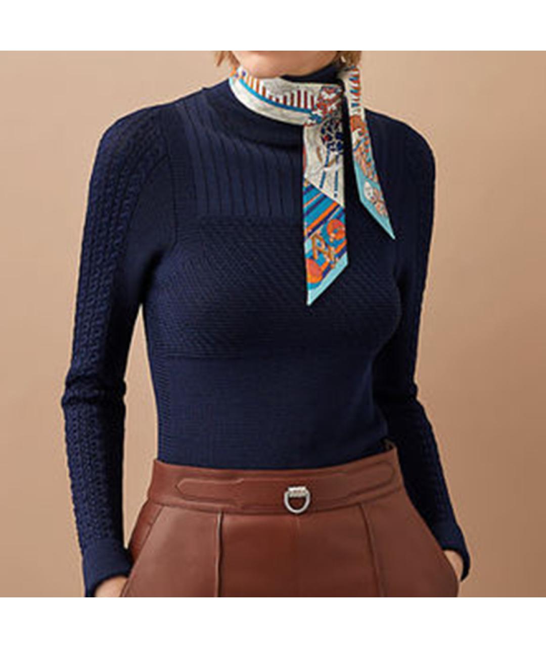 HERMES Синий шарф, фото 4