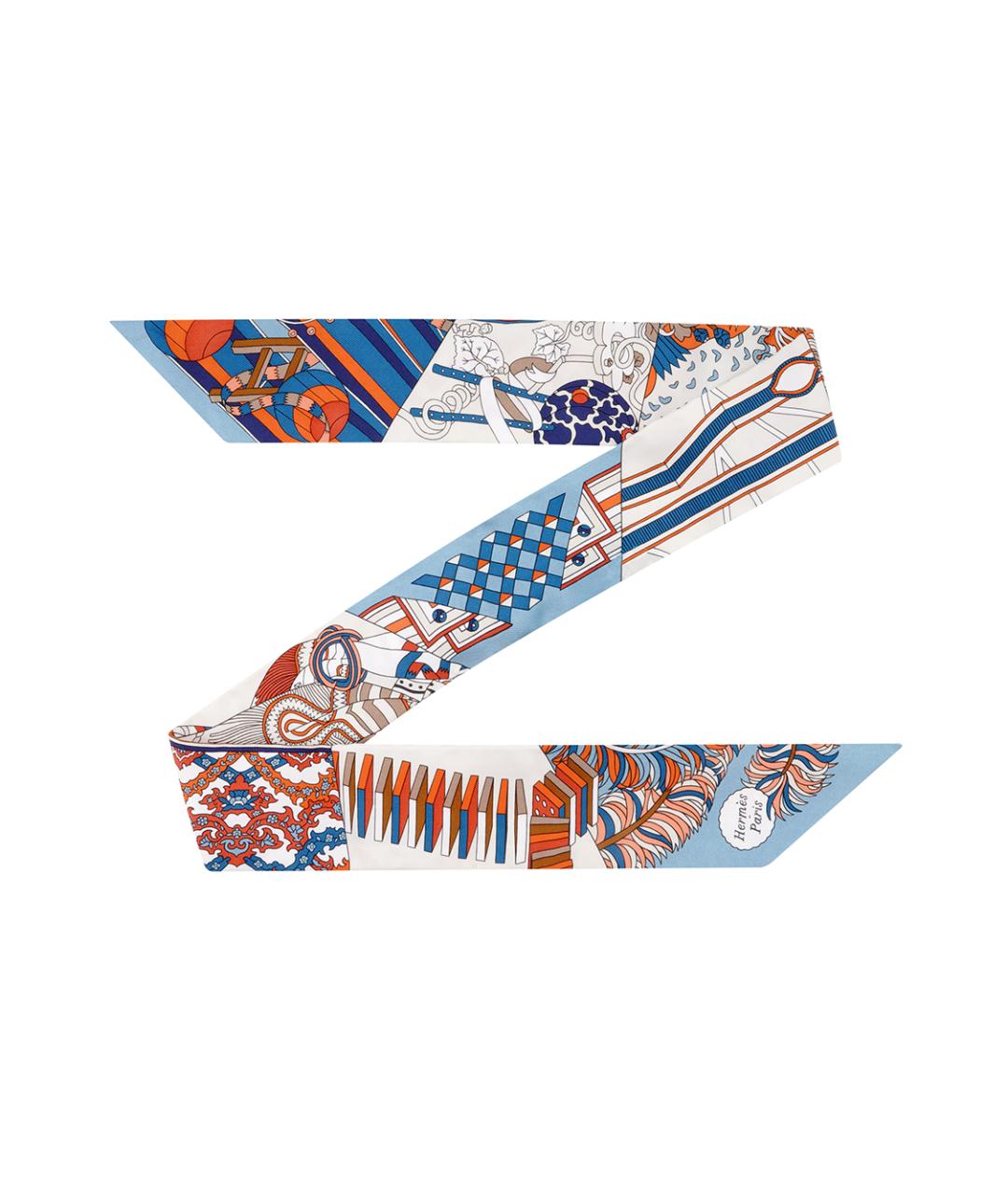 HERMES Синий шарф, фото 2