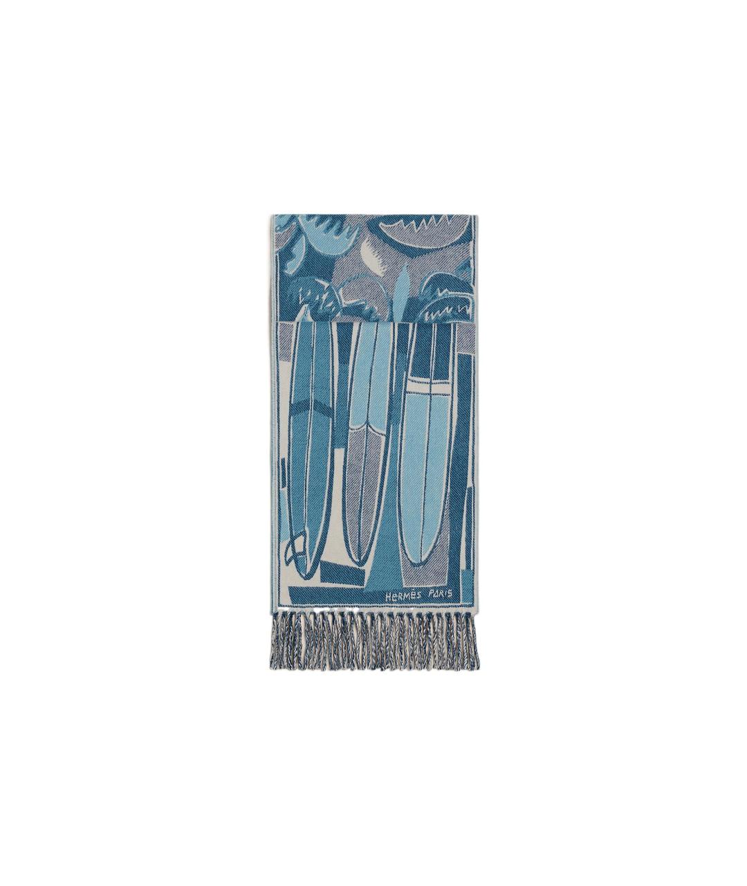 HERMES Голубой шарф, фото 3