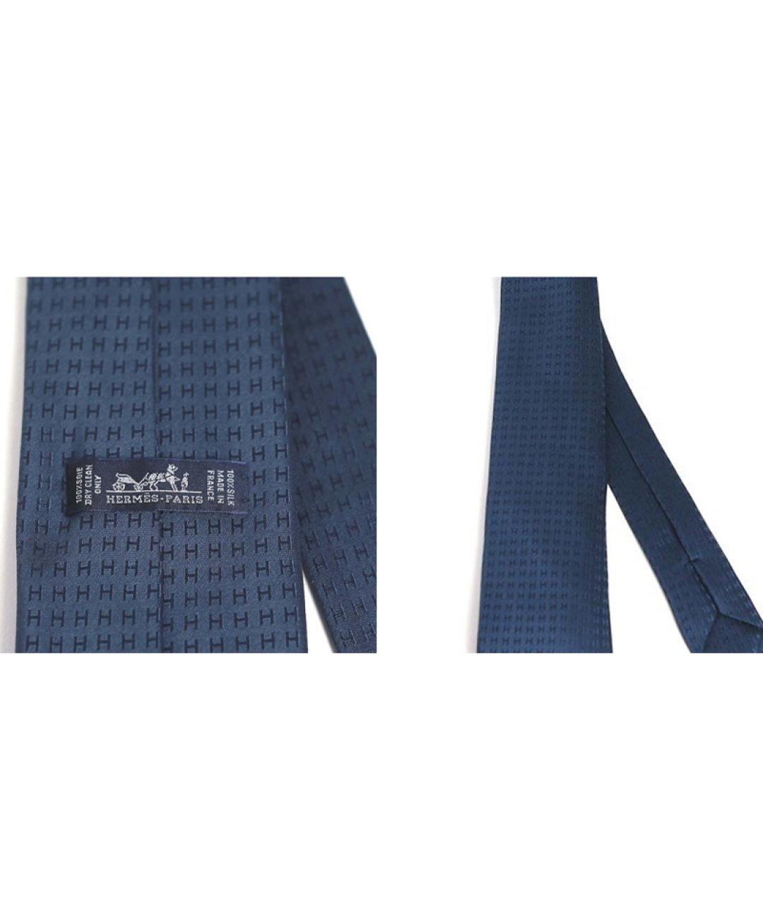 HERMES Синий шелковый платок, фото 4