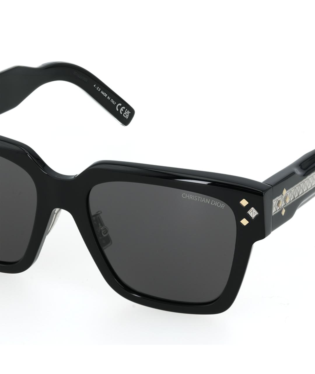 CHRISTIAN DIOR Черные пластиковые солнцезащитные очки, фото 4