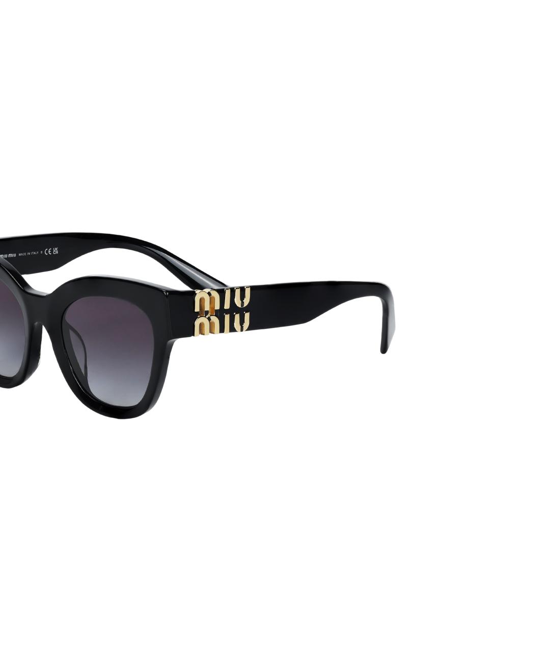 MIU MIU Черные пластиковые солнцезащитные очки, фото 4