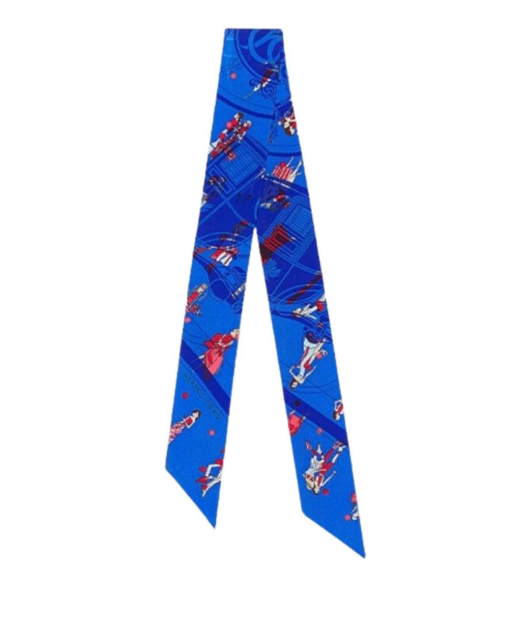 HERMES Темно-синий шарф, фото 1