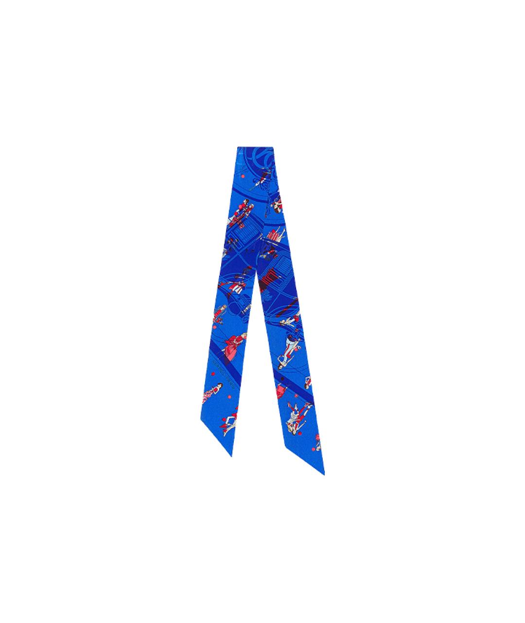 HERMES Темно-синий шарф, фото 3