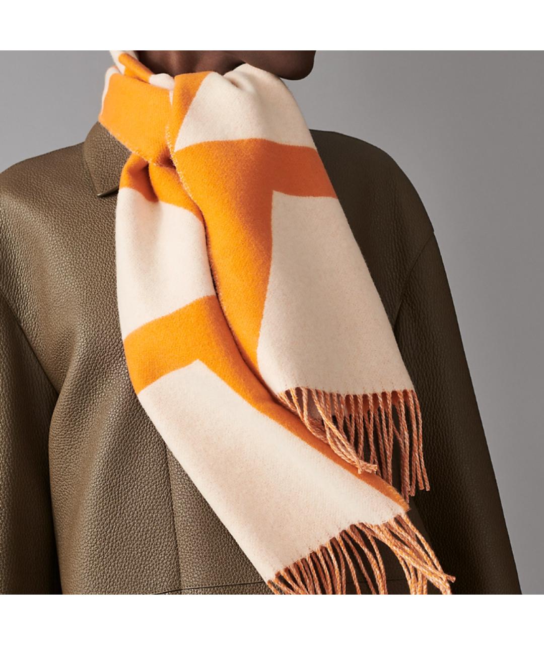 HERMES Оранжевый шарф, фото 2