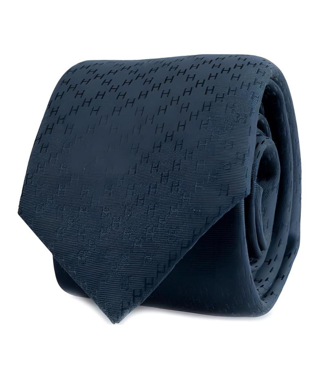 HERMES Синий шелковый галстук, фото 2