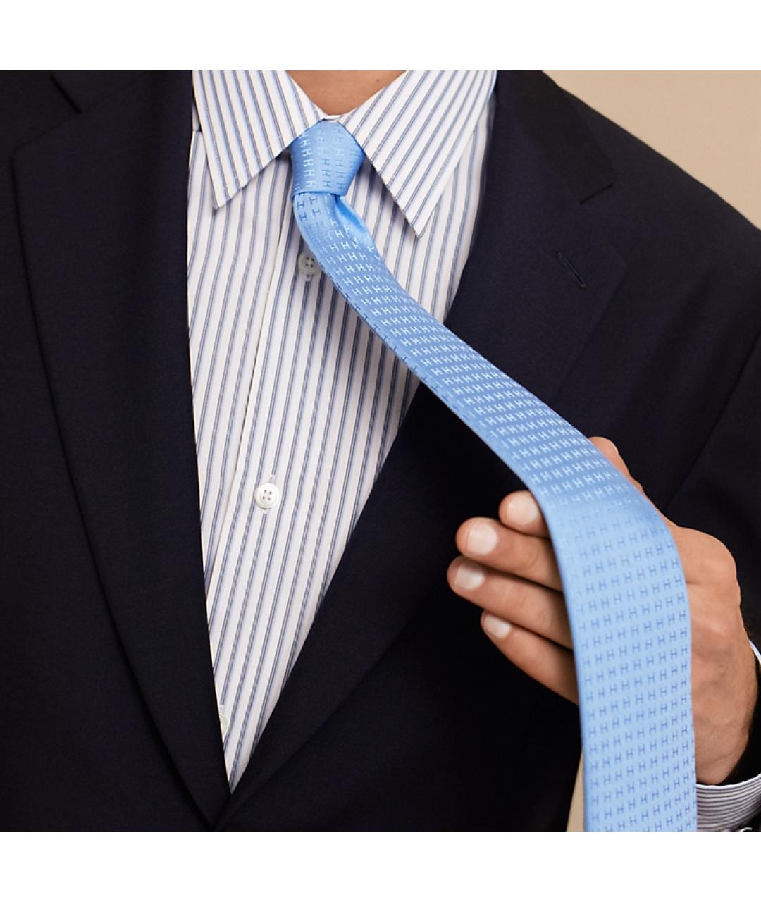 HERMES Голубой галстук, фото 2