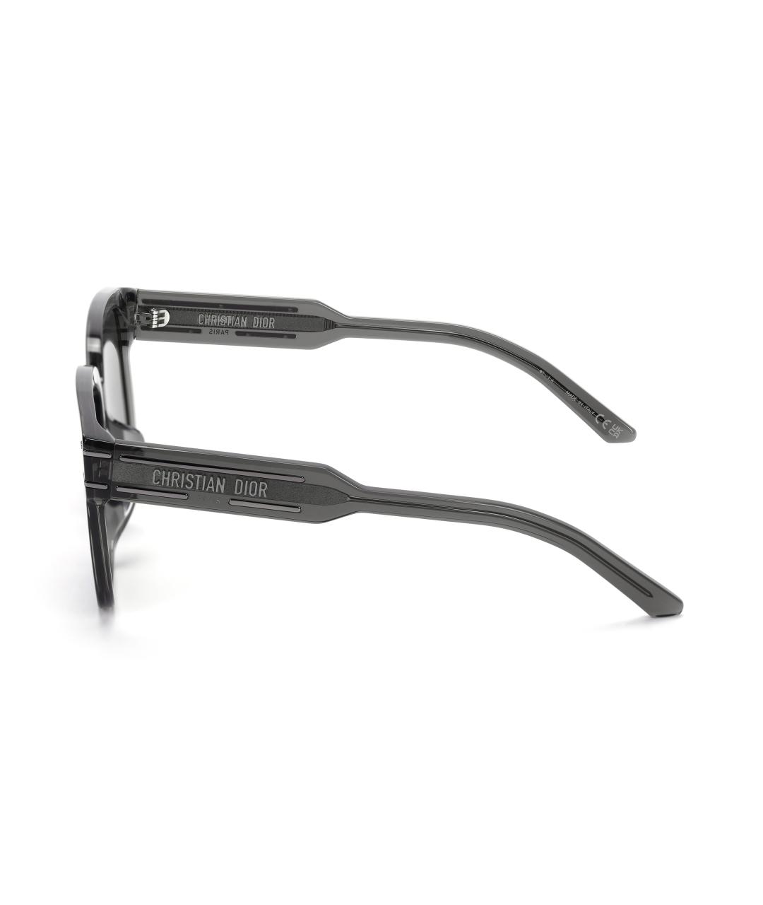 CHRISTIAN DIOR Серые пластиковые солнцезащитные очки, фото 3