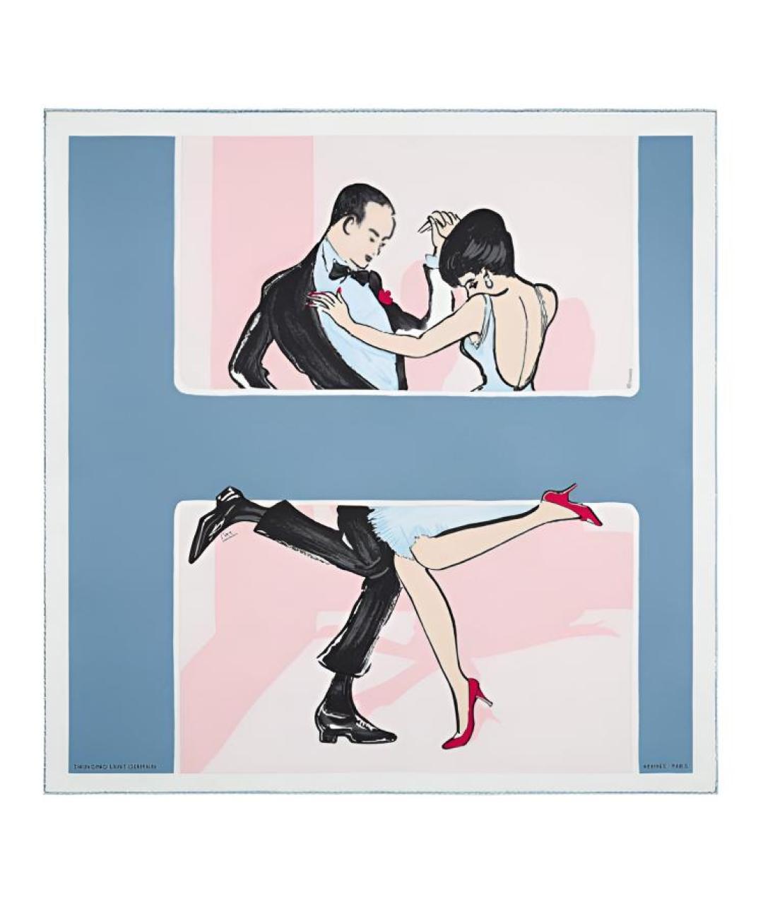 HERMES Голубой шарф, фото 1