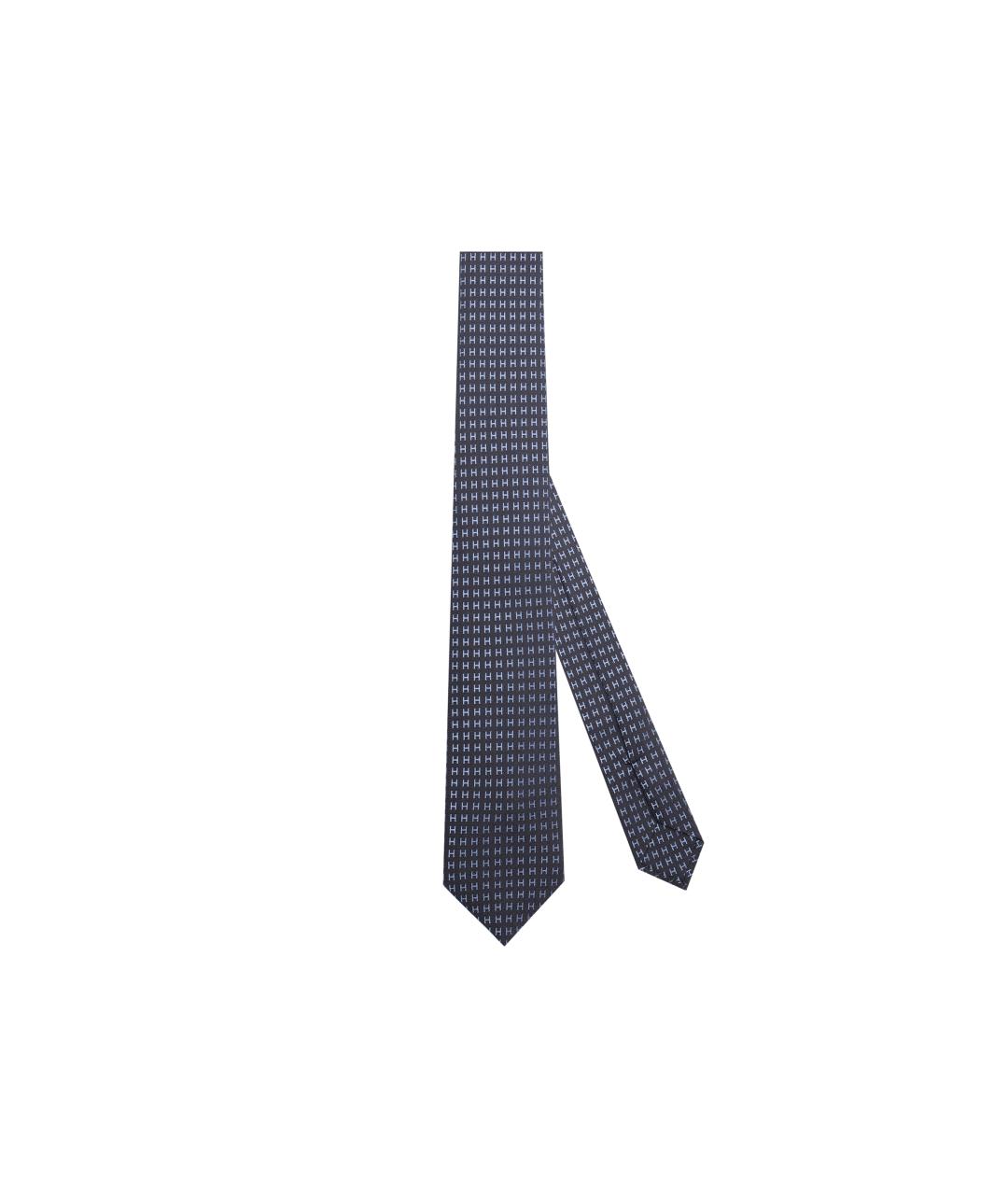 HERMES Синий шелковый галстук, фото 4